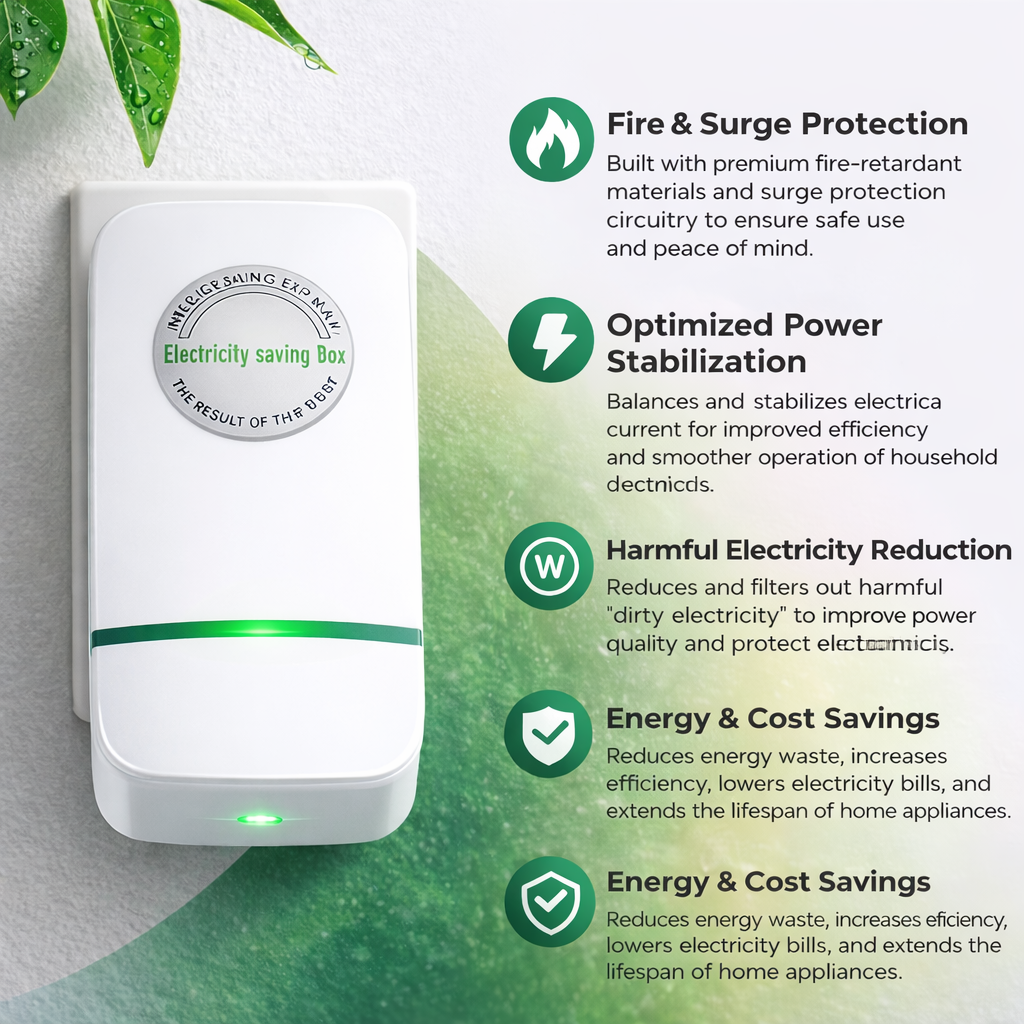 Enerluxe - Energy Saver Plug-In Power Box 90–250V Input Range
