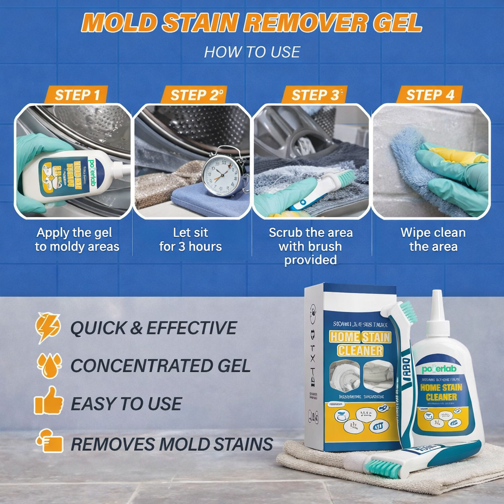 PowerLab Mold Remover Gel with Scrub Brush - 210g