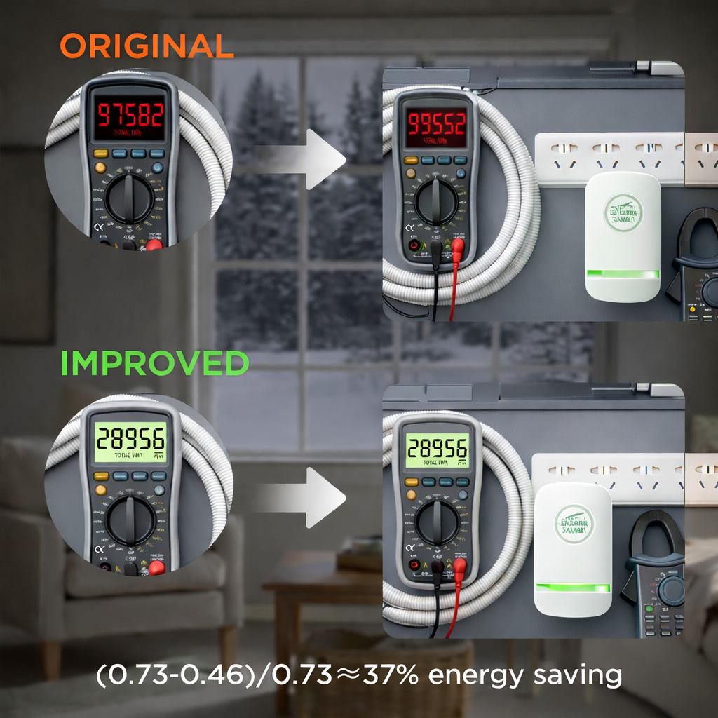 Enerluxe - Energy Saver Plug-In Power Box 90–250V Input Range