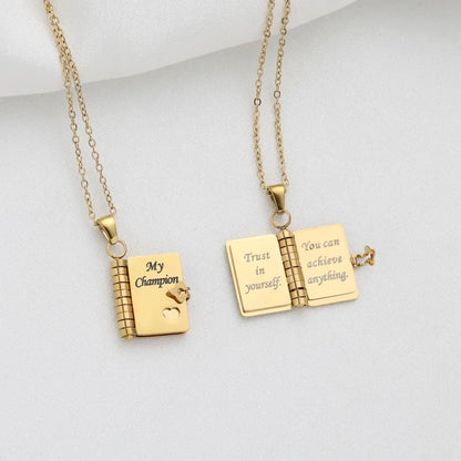 My Son's Champion Book Necklace Gift